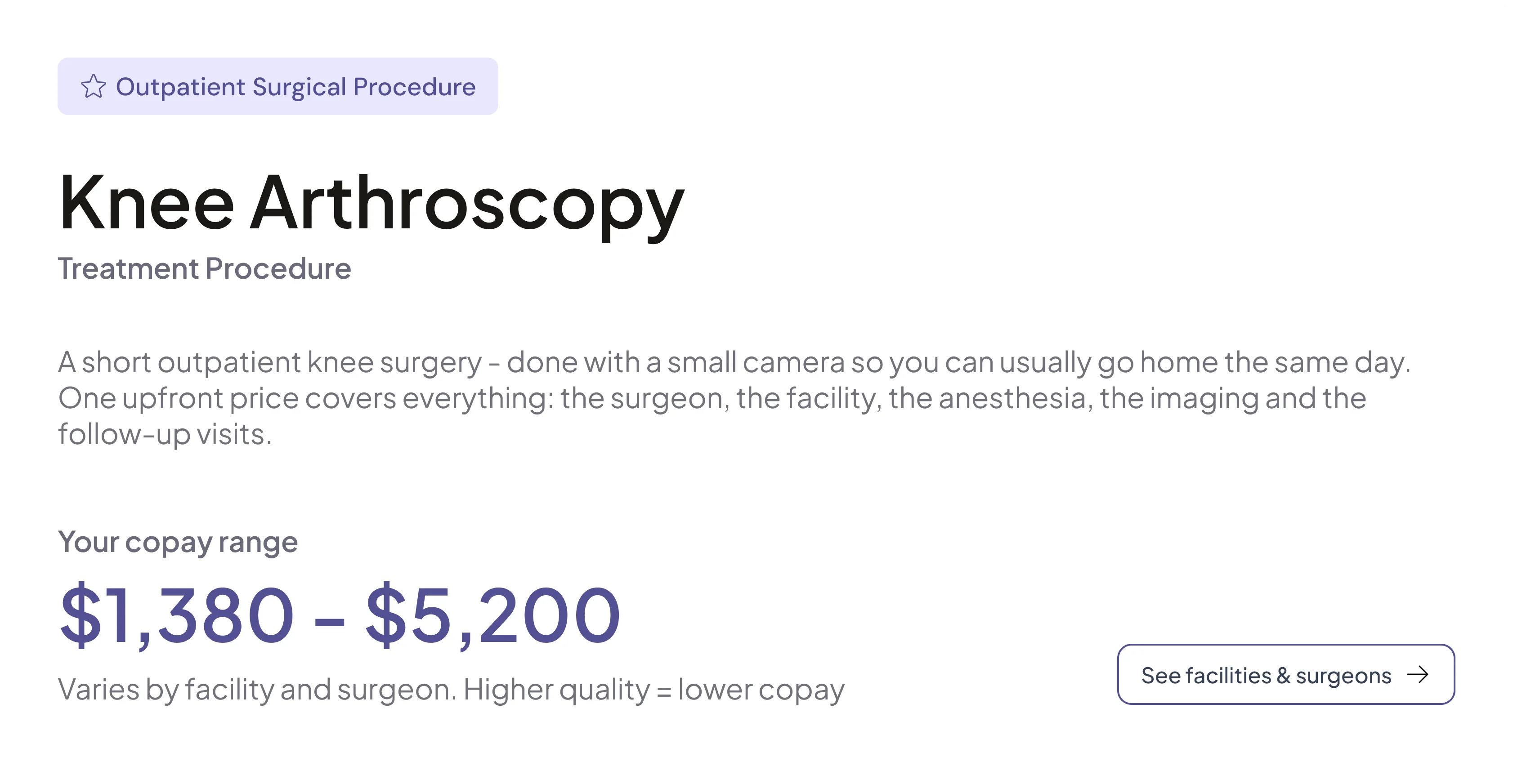 Knee Arthroscopy — member intelligence care steerage by quality and cost